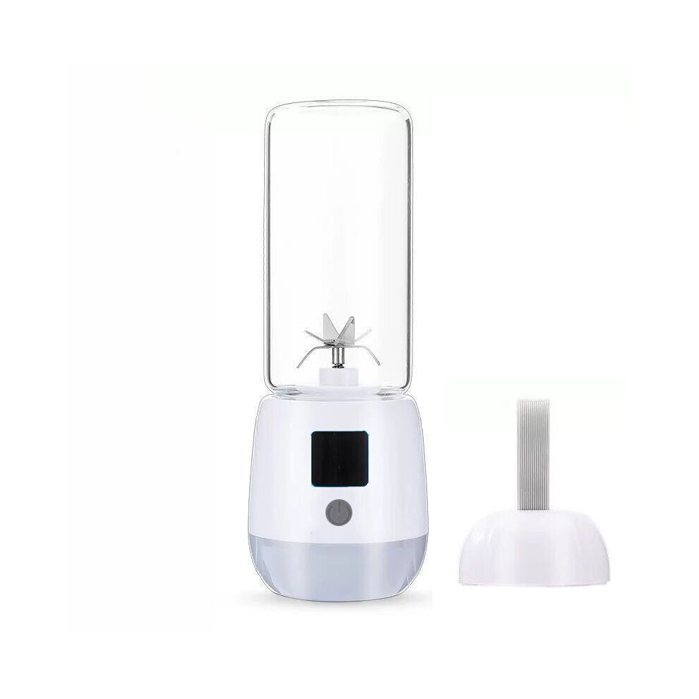 (White) Multifunction Mini Juicer Food Milkshake Fruit Maker Machine USB Rechargeable Blender Camping Picnic