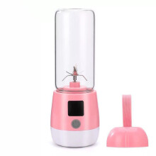 (Pink) Multifunction Mini Juicer Food Milkshake Fruit Maker Machine USB Rechargeable Blender Camping Picnic