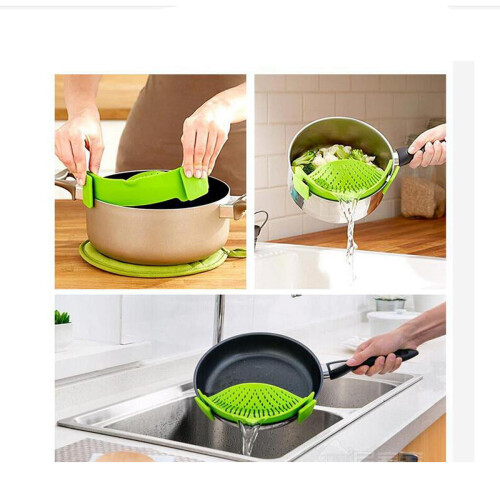 Durable Silicone Pan Strainer Colanders Wash Fruit Vegetables Pasta Kitchen Tools Gadgets Wash Bag 2
