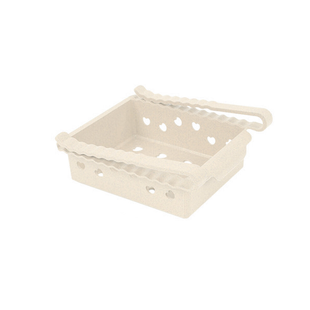 (White) 2L Refrigerator Storage Rack Food Organizer Shelf Box Pull-out Drawer Holder Camping Picnic