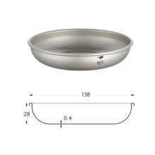 (S) 250/300/400/450ML Titanium Plates Tableware Dishes Ultralight Portable Outdoor Camping Picnic Travel