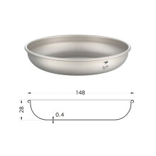 (M) 250/300/400/450ML Titanium Plates Tableware Dishes Ultralight Portable Outdoor Camping Picnic Travel