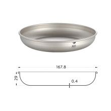 (L) 250/300/400/450ML Titanium Plates Tableware Dishes Ultralight Portable Outdoor Camping Picnic Travel