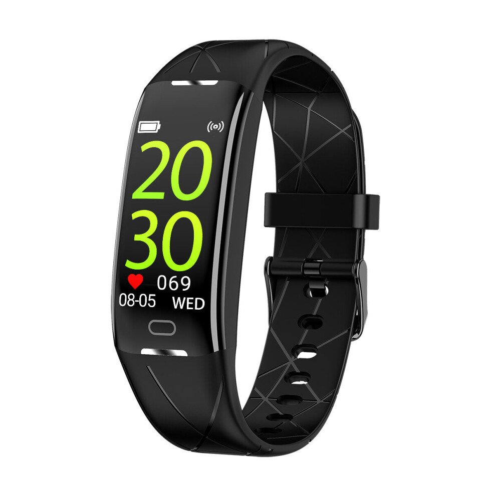 (Black) IP68 Waterproof Color Screen Multi Exercise Mode 24 Hours HR Monitor Long Standby Smart Watch