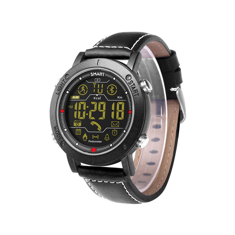 (Black) Waterproof Noctilucent Smart Watch Passometer Message Reminder Sport Digital Fitness Tracker Wristband