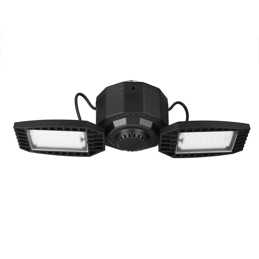 (2-Leaf-30W) 30W/45W/60W/80W E27 LED Garage Light Deformable Ceiling Fixture Workshop Warehouse Lamp 85-265V
