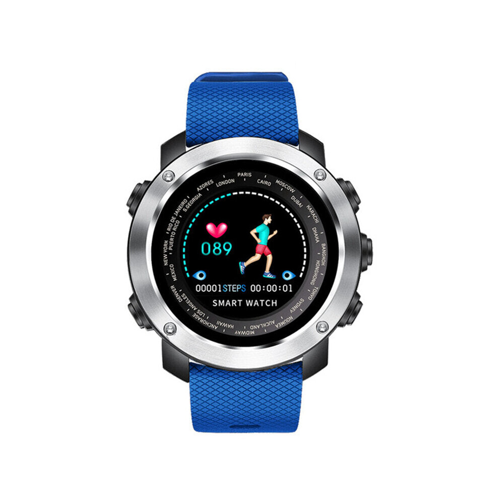 (&Silver) Dynamic Ui Heart Rate Monitor Message Reminder Remote Camera Smart Watch Blue/Silver 9495687794075