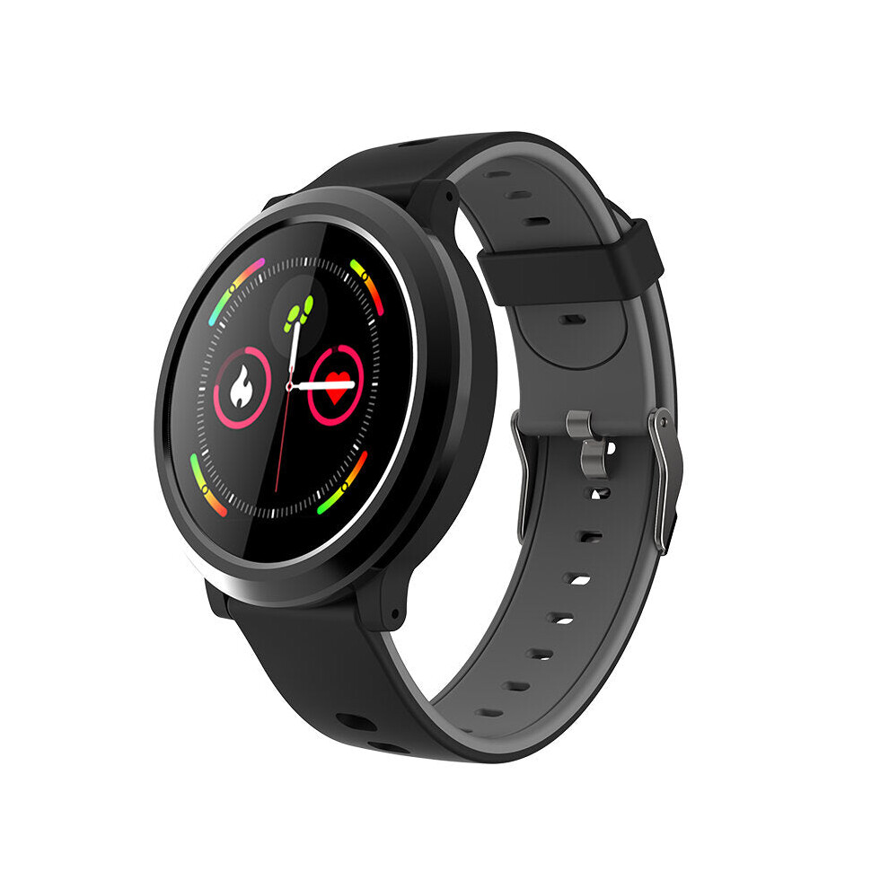 (Grey) Metal Bezel Replacement Strap 3D Ui Hr Blood Pressure Sms Reminder Stopwatch Smart Watch Grey 9495687795089