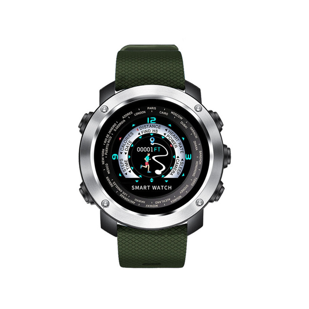(&Silver) Dynamic Ui Heart Rate Monitor Message Reminder Remote Camera Smart Watch Green/Silver 9495687794099