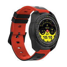 (Red) Bluetooth Calling Heart Rate Sleep Monitor Calculator Stopwatch IP68 Waterproof Smart Watch