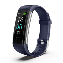 (Blue) 24h Heart Rate Monitor Multi-sport Modes IP68 Waterproof Fitness Tracker Smart Watch