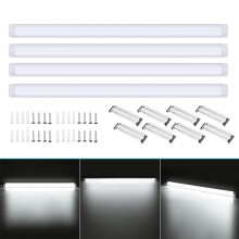 (White) 4Pcs 120cm AC85-265V LED Surface Mount Lights 2835SMD LED Batten Linear Tube Light for Office Supermarket Home
