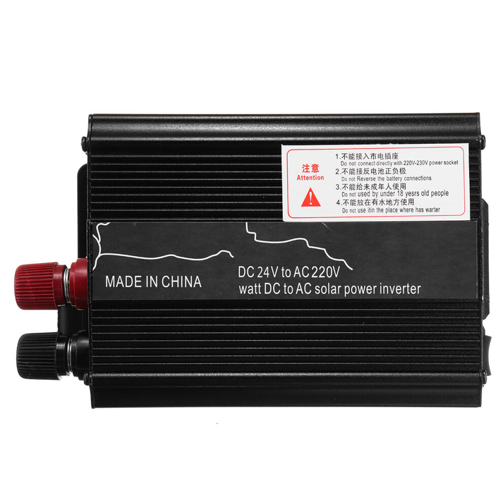 (DC 12V - AC 220V) 1000W Peak 12V/24V DC to 110V/220V AC Solar Power Inverter LED Modified Sine Wave Converter Black