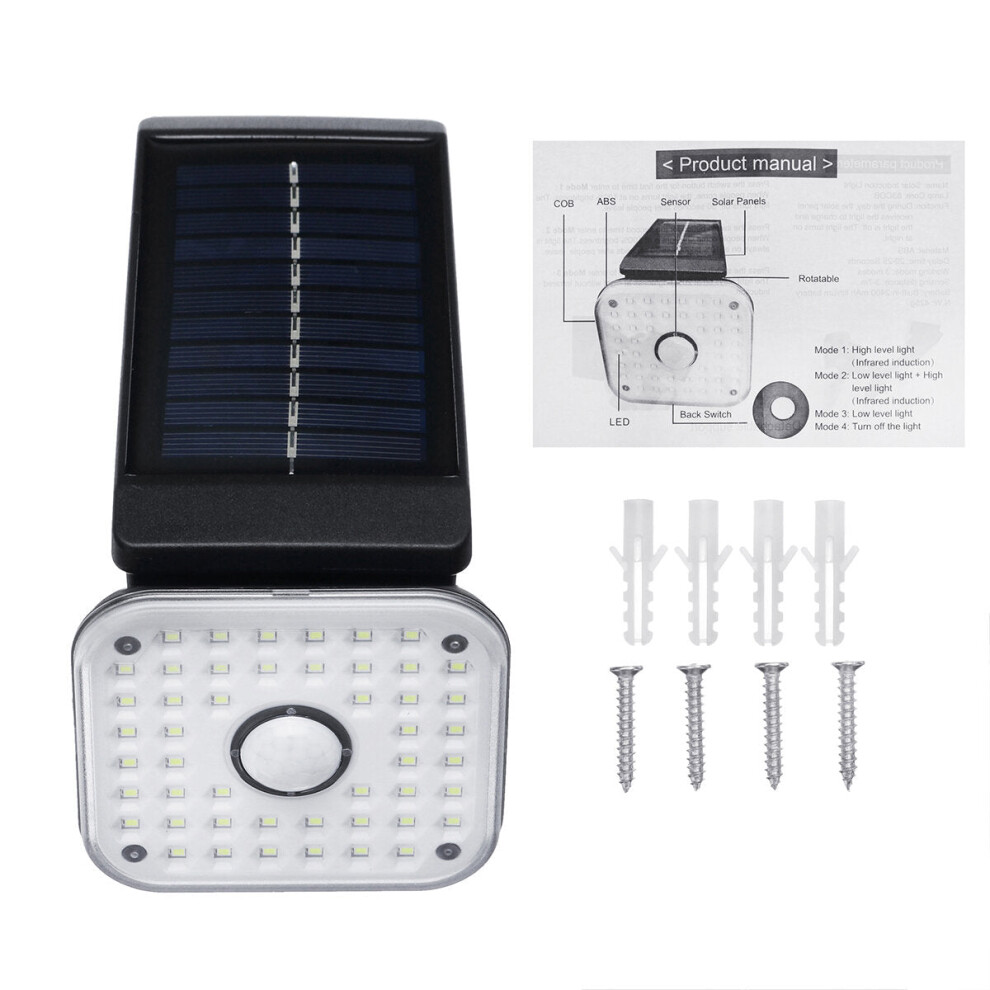(48 LED) Waterproof 48LED/54COB/54LED Solar Motion Sensor Wall Light IP65 Outdoor Garden Yard Street Lamp
