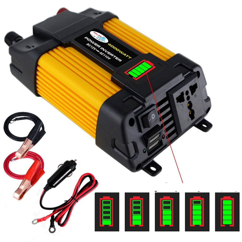 (220V) Peaks 4000W 12V To 110/220V Ac Inverter Solar Power Inverter Car Converter Inverters 4250937720229