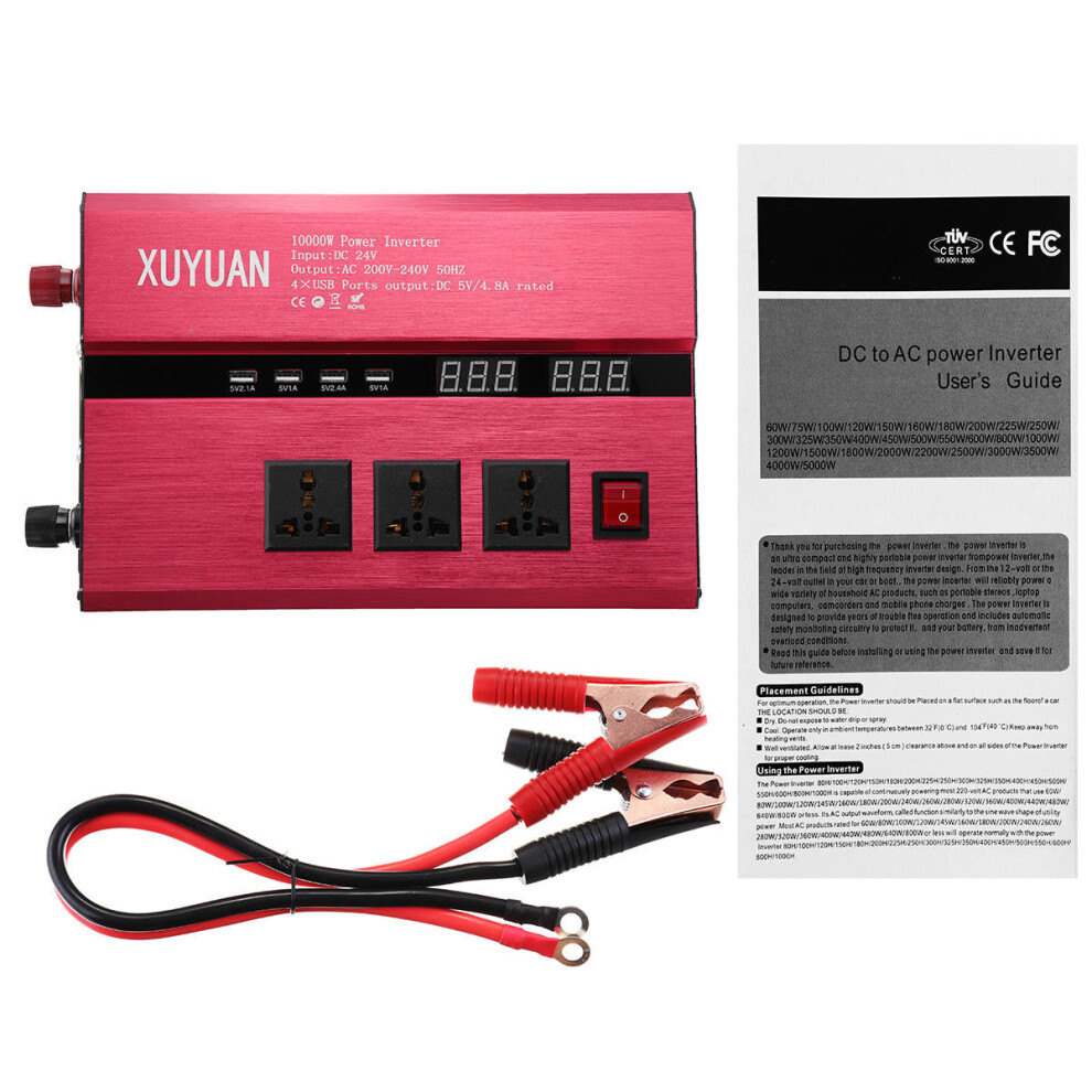 (12V To 220V) Dc 12V/24V To Ac 110V/220V Solar Power Inverter 10000W Peak Power Sine Wave Converter 4250937719902