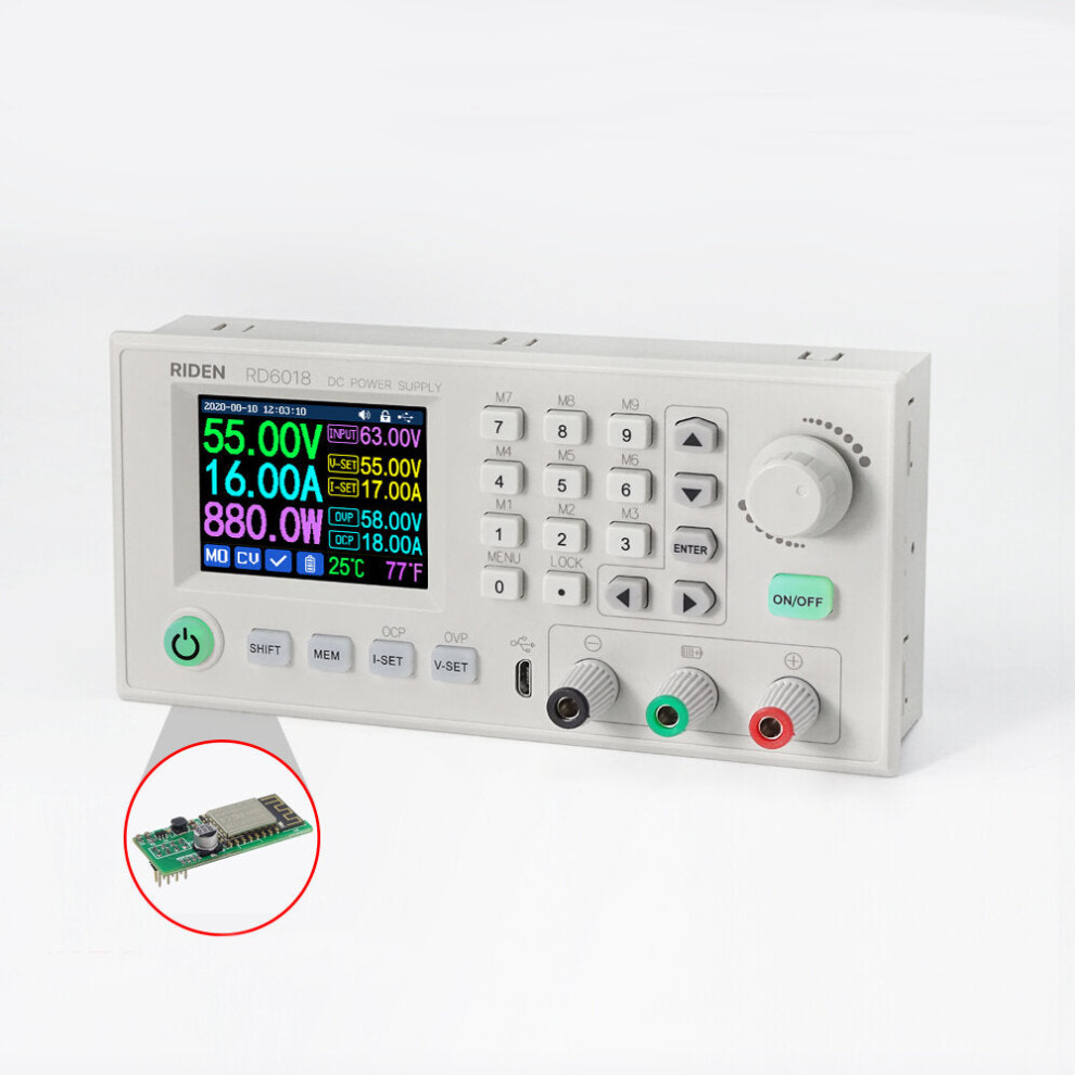 (RD6018W) RD6018 RD6018W USB WiFi DC to DC Voltage Step Down Power Supply Module Buck Converter Voltmeter Multimeter 60V 18A 1080W