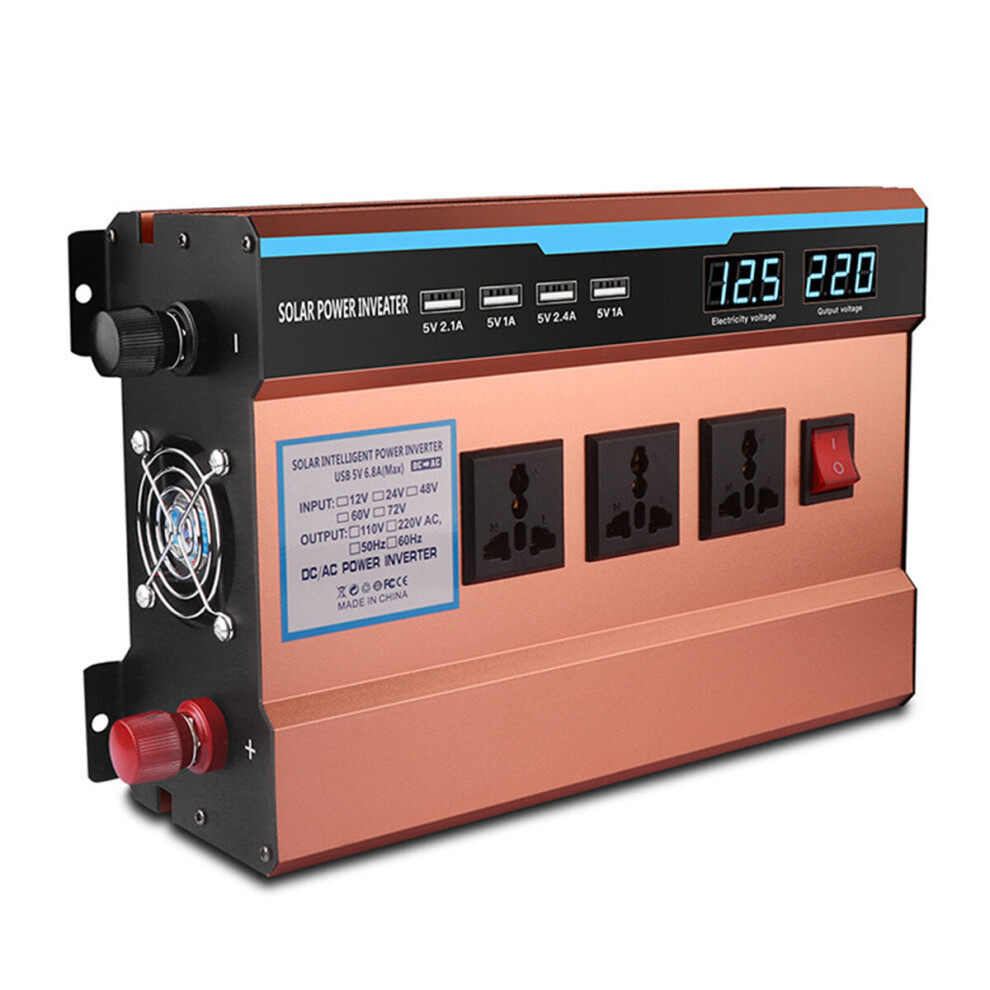 (12V-220V) 6000W Peak Solar Power Inverter DC 12V/24V To AC 220V Converter