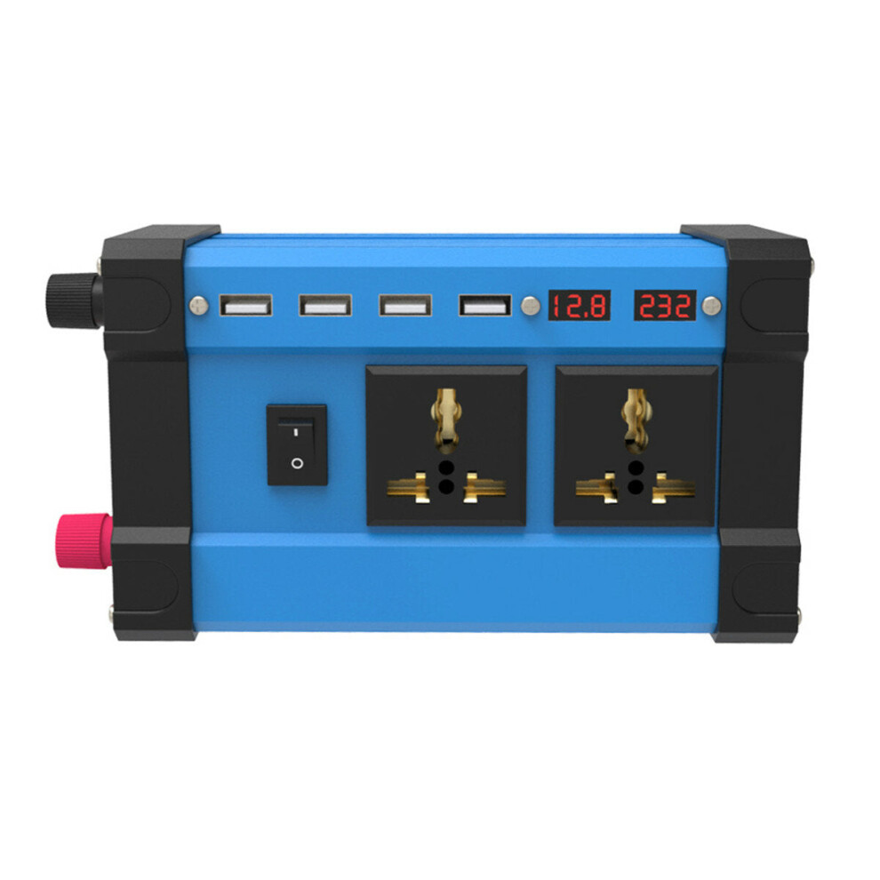 (12V-220V) 1200W Peak Car Power Inverter DC 12V To AC 110/220V Four USB Modified Sine Wave Converter With Colorful LCD Screen