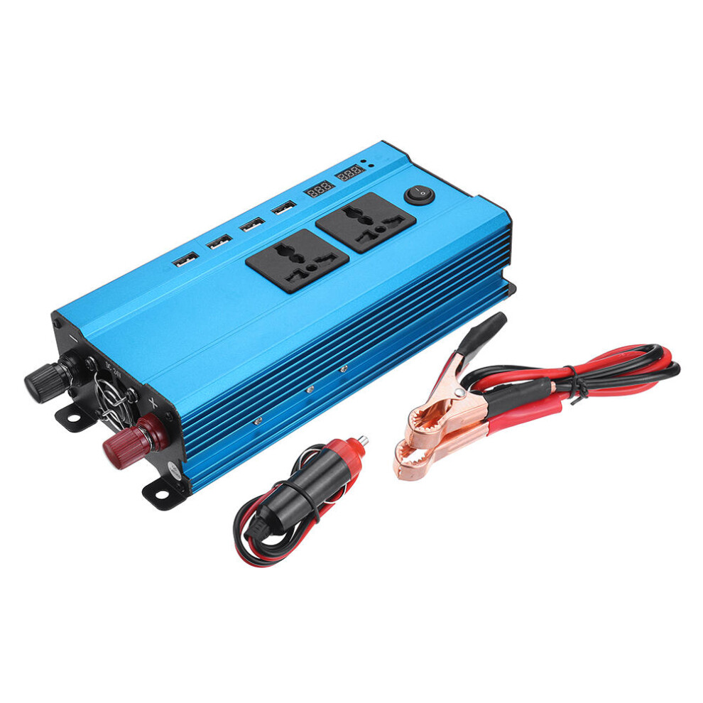 (12V) 3000W LED Display Solar Power Inverter Modified Sine Wave DC 12V/24V To AC 220V Dual Screens