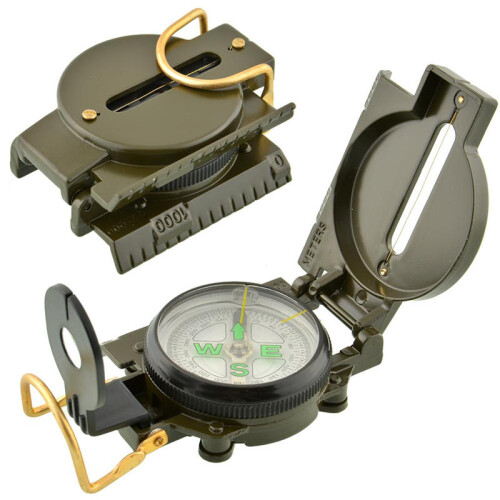 Waterproof Luminous Compass American Multifunctional Folding Pointer Guide 1:25000 Map Scale 1
