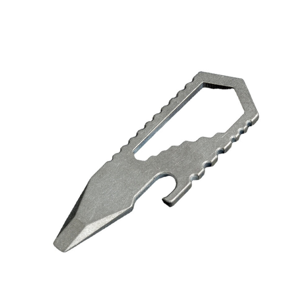 (Grey) 4-in-1 EDC Mini Multitools Pocket Keychain Wrench Slotted Screwdriver Bottle Opener Portable Outdoor Camping Climbing