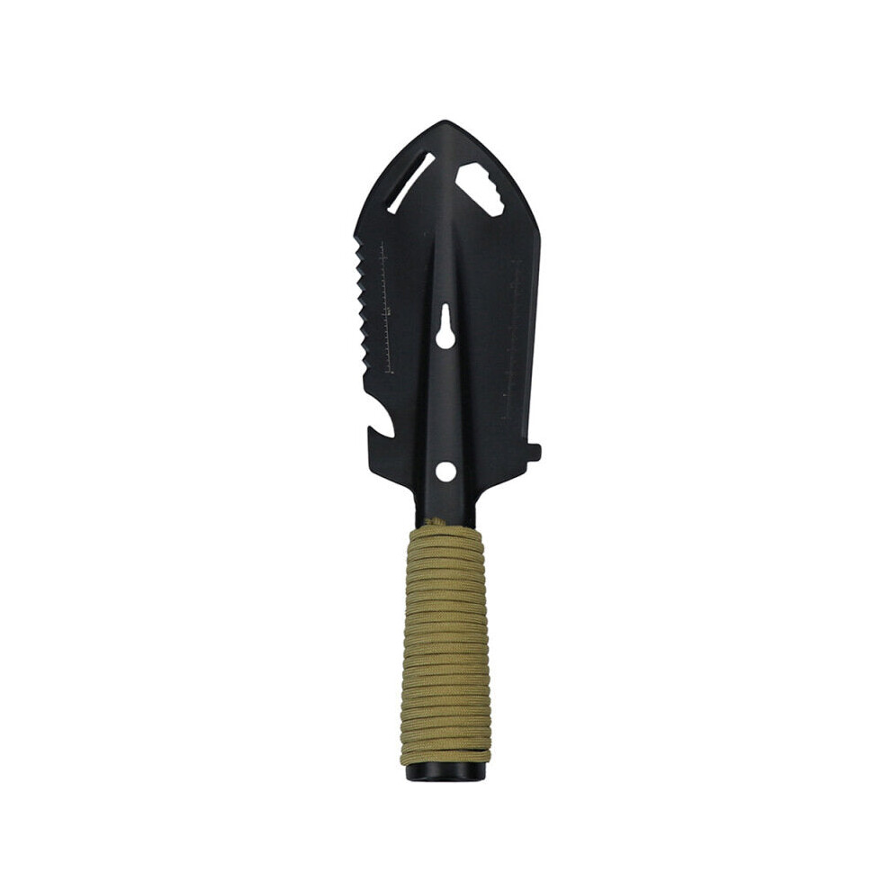 (Black) 7-in-1 Tactical Shovel EDC Multifunction Survival Spade Peeler Saw Bottle Opener Screwdriver Hexagonal Wrench Camping Emergency Tools