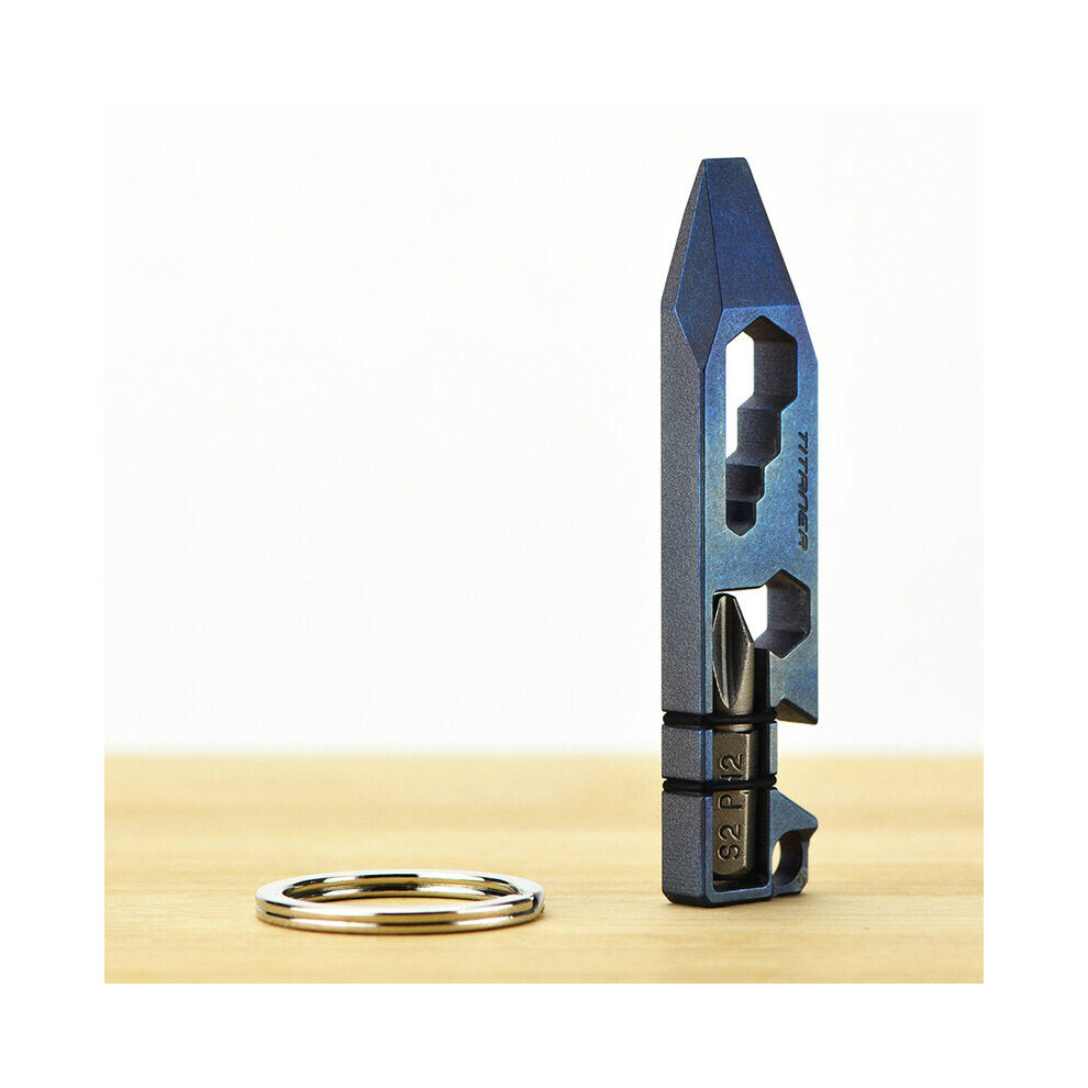 (Blue) Multitools EDC Pocket Screwdriver Wrench Bottle Opener Key Hole Survival Emergency Tools Outdoor Camping Climbing