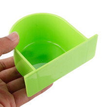(Green) Bird Cage Food Box Trough Feeder Bowl Semi-circular Birds Home Accessories For Pet Supplies