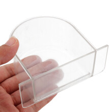 (Transparency) Bird Cage Food Box Trough Feeder Bowl Semi-circular Birds Home Accessories For Pet Supplies
