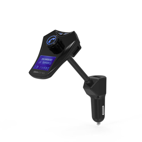 (Red) Car Charger Bluetooth FM Transmitter Built-in Microphone Support TF Card U Disk 2