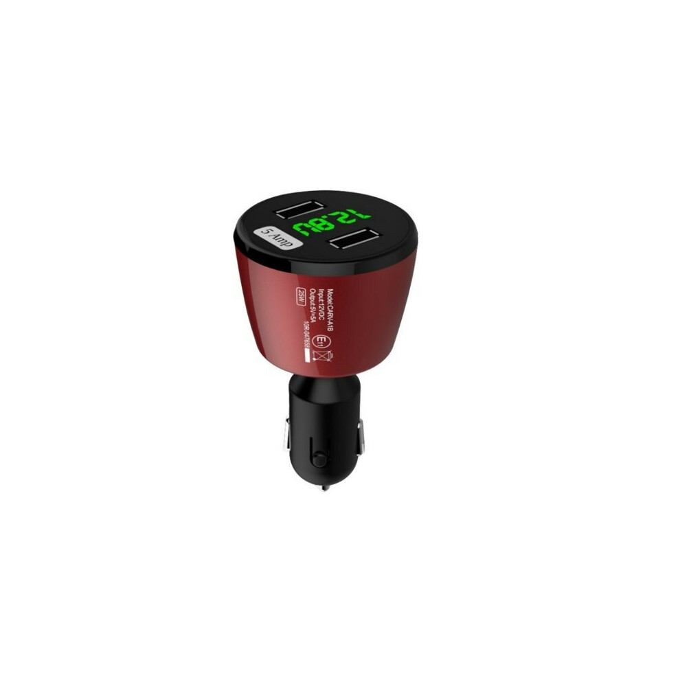 (Red) Car Charger Bluetooth Fm Transmitter Built-In Microphone Support Tf Card U Disk Red 4250937595803