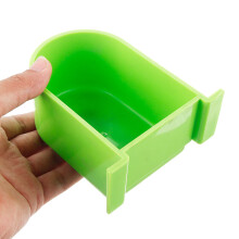 (Green L) Bird Cage Food Box Trough Feeder Bowl Semi-circular Birds Home Accessories For Pet Supplies