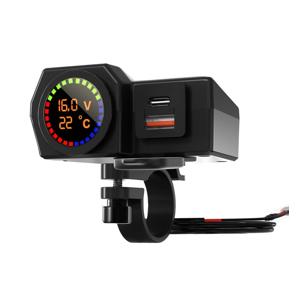 Dual Fast Charging Charger With Color Screen Voltmeter Real-Time Temperature Voltage Display Thermometer Usb For Mobile Phones Tablets Gps 4250937590372