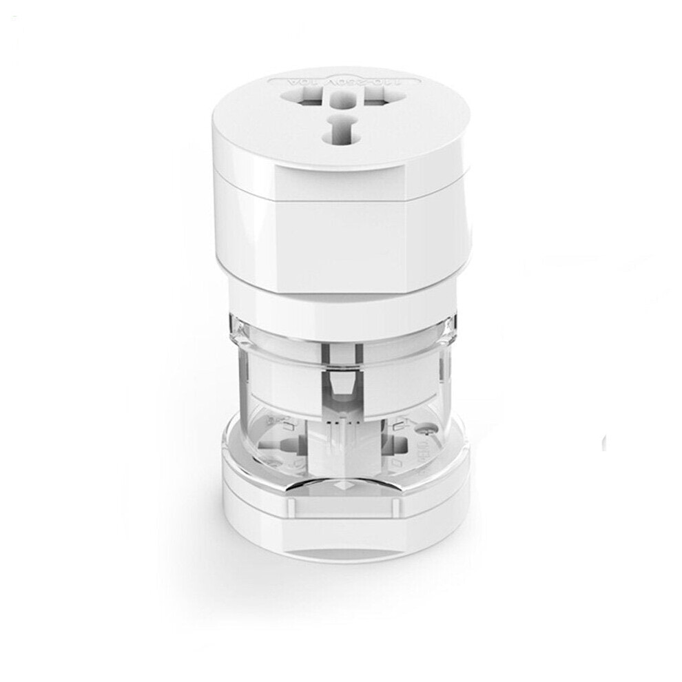 (White) US/ UK/ EU/ AU All in One Universal Plug Adapter Socket Converter Power Outlet for Home and Travel