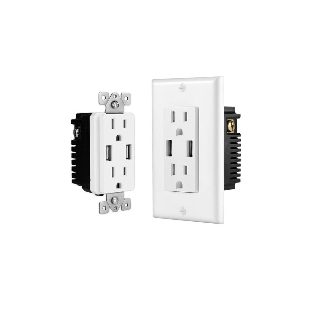 (4.2A) US Wall Socket 2 USB Outlets 2.4A/3.1A/4.2A Charger Socket Wall Socket Panel Switch