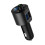 (Silver) Mini LED Display Dual USB Bluetooth Hands-free Smart Quick Wireless 3.6A Car Charger with Microphone 5