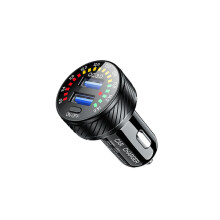 12-24V Dual QC USB Car Charger QC3.0 Fast Charging With Colourful Digital Voltmeter Switch for Bus Trailer RV Boats motorcycles