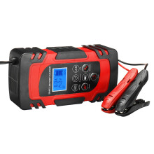 (Red, UK Plug) Smart Automatic 12V/24V 8A Car Battery Charger Motorcycle Repair Pulse Repair Activation