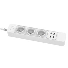 Smart WIFI App Control Power Strip with 3 EU Outlets Plug 4 USB Fast Charging Socket Work Power Outlet
