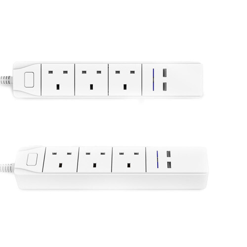 Smart WIFI APP Control Power Strip with 3 UK Outlets Plug 2 USB Fast Charging Socket App Control Work Power Outlet 1