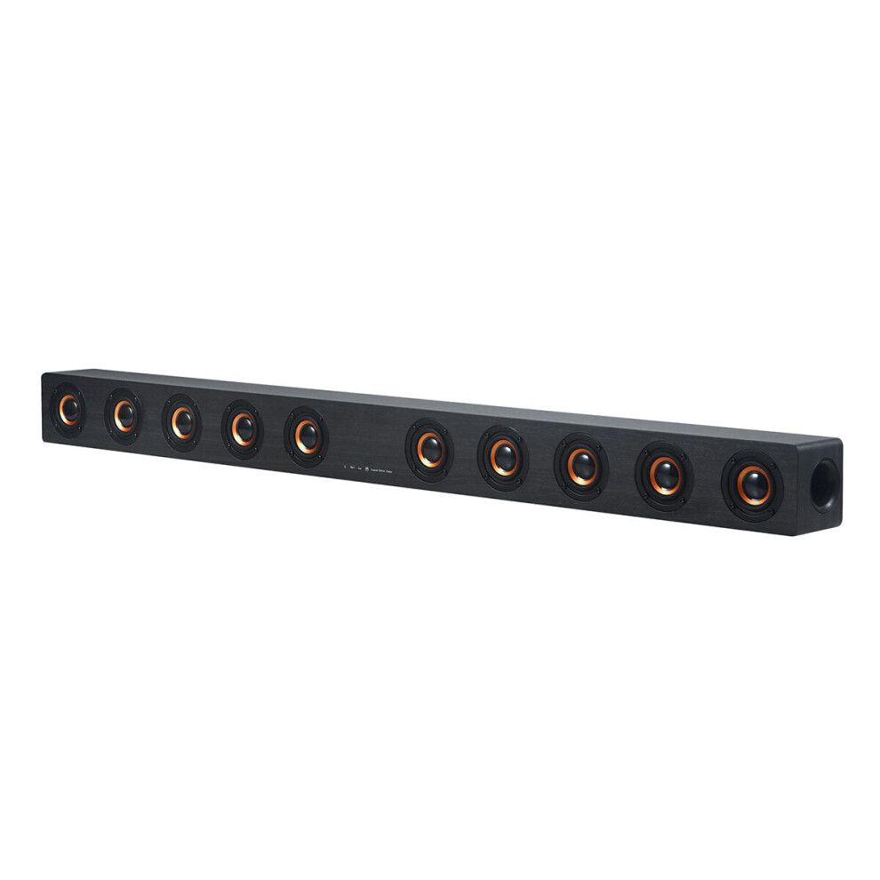(Grey) Wooden Tv Soundbar 40W Bluetooth 5.0 U Disk Tf Card Playing Speker 360Stereo Surround Subwoofer With 10 Playing Units Grey 6112212094327
