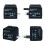 (Star black) Multi-function USB Conversion Plug Conversion Socket 3 USB Port Global Multi Country Converter EU / US / AU / UK Plug USB Connector 4