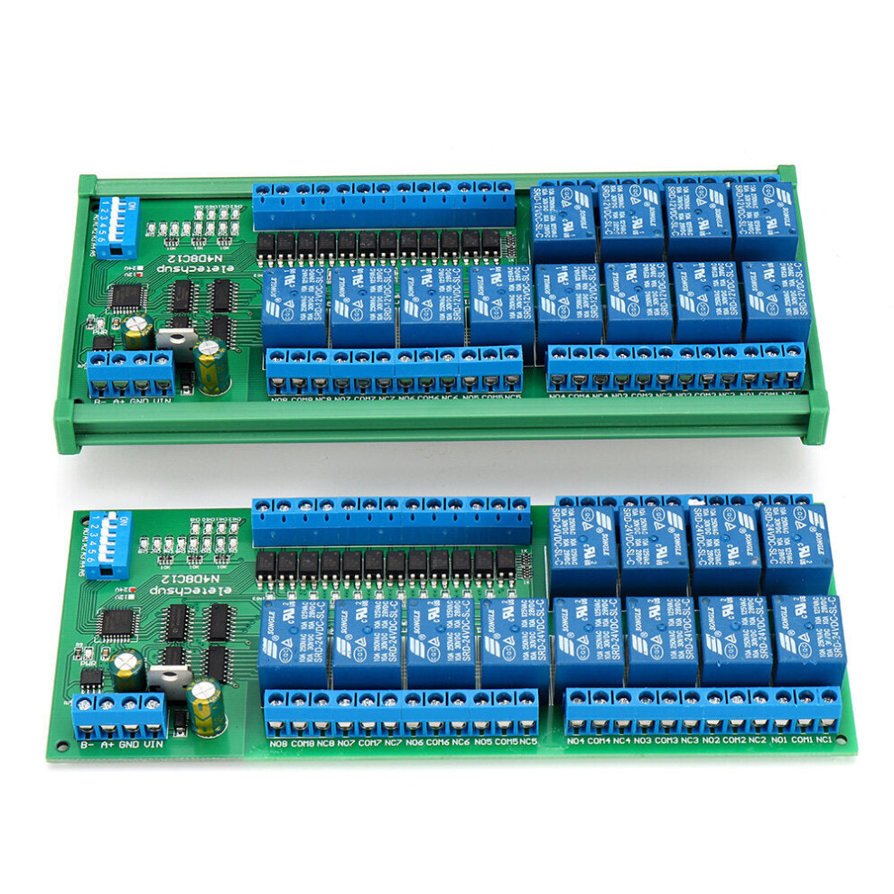 (12V, With Din Rail Box) 12V/24V Rs485 Relay Modbus Rtu Protocol Din35 Rail Shell Plc Optional 8727971220689