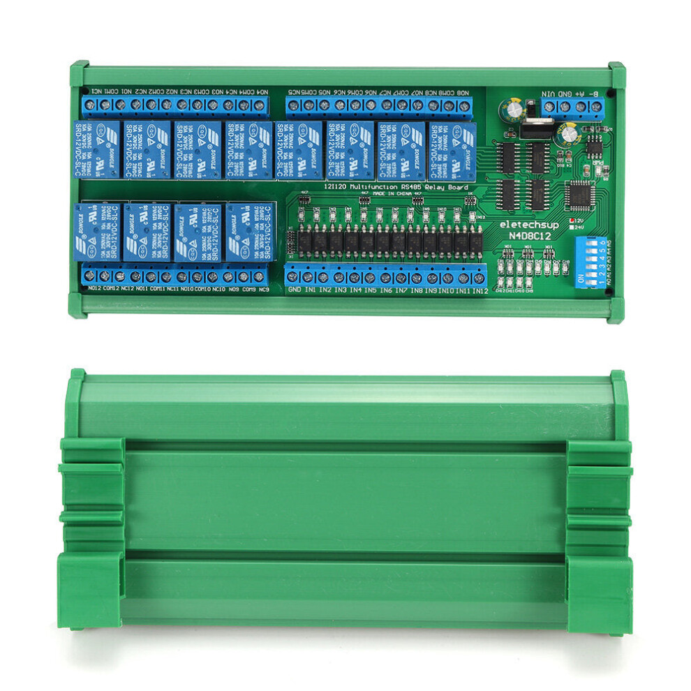 (24V, with Din Rail Box) 12V/24V RS485 Relay Modbus RTU Protocol DIN35 Rail Shell PLC Optional-image-OPC-PGN7285-NEW