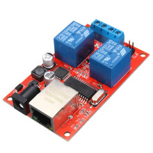 (Only Board) 2-way Ethernet Relay Network Switch Delay TCPUDP Module Controller WeChat Cloud Remote Control