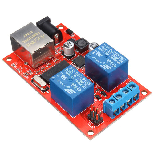(Only Board) 2-way Ethernet Relay Network Switch Delay TCPUDP Module Controller WeChat Cloud Remote Control 1