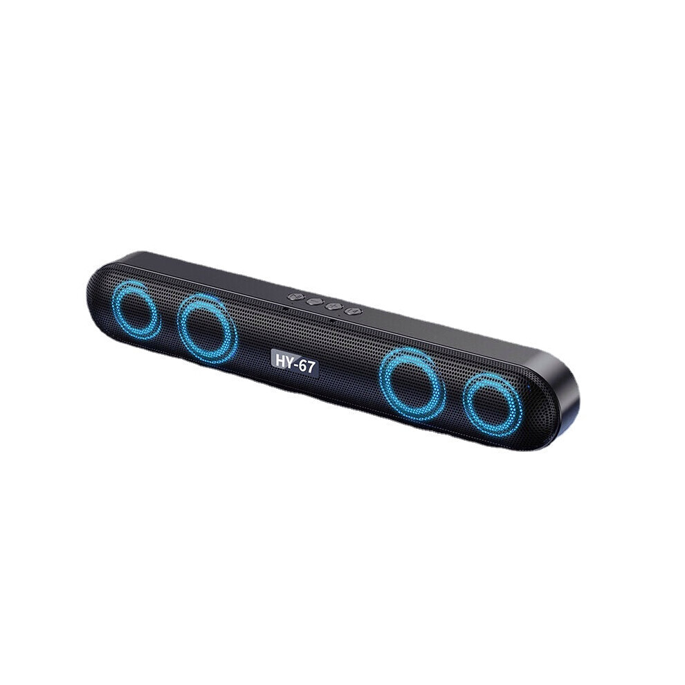 () Colorful Soundbar Wireless Bluetooth 5.0 Double Trumpet 360Surround Sound Mp3 U Disk Sd Card Music Player Black/Light 6112212094501
