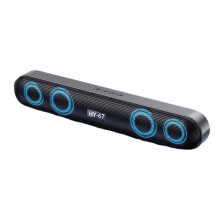 (Silver) Colorful Light Soundbar Wireless Bluetooth 5.0 Double Trumpet 360Surround Sound MP3 U Disk SD Card Music Player