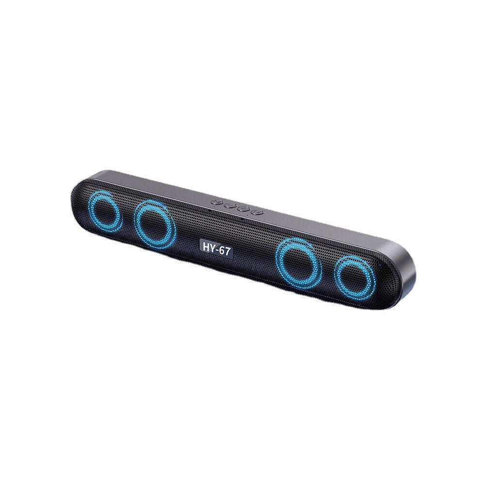 () Colorful Soundbar Wireless Bluetooth 5.0 Double Trumpet 360Surround Sound Mp3 U Disk Sd Card Music Player Silver/Light 6112212094518